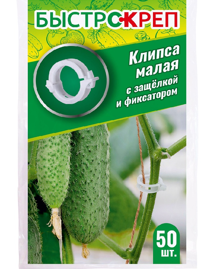 Клипса малая с защелкой и фиксатором